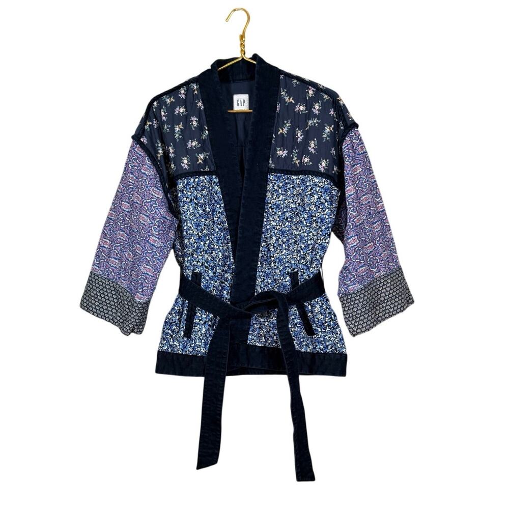 Gap Patchwork Kimono Jacket Small Quilted Boho Co… - image 11